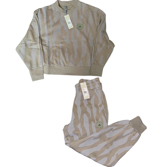 Adidas x Stella McCartney Green and Gray Sweatshirt and Joggers Set - Picture 1 of 4